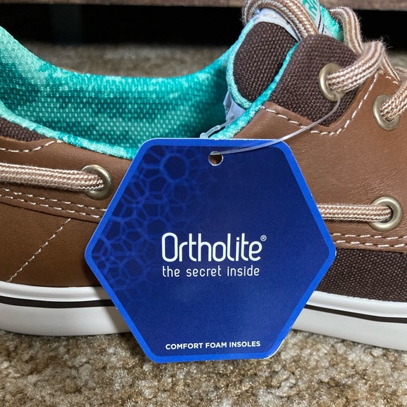 Brown and Teal Finatic Boat Shoes - Picture 2 of 8